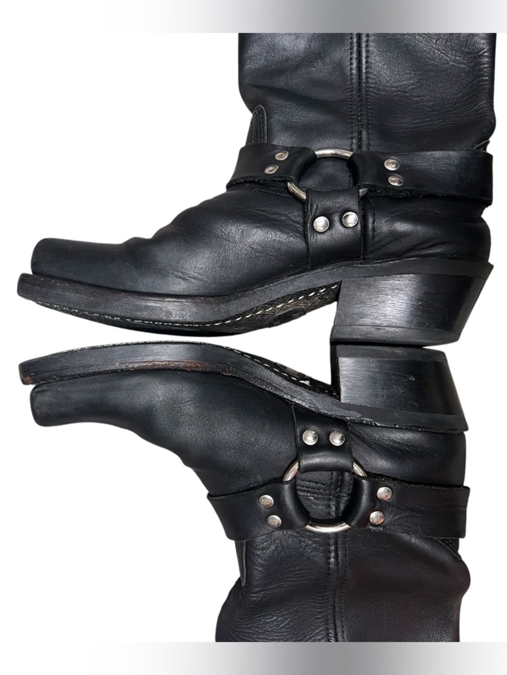 Frye Black Leather Harness 12R Boots - Picture 8 of 10
